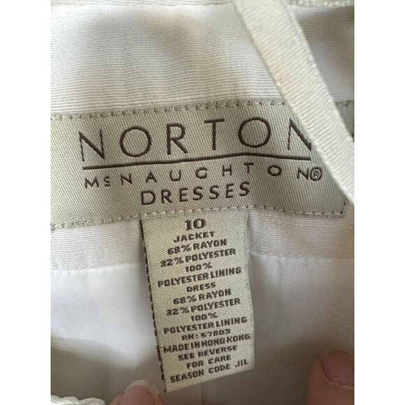 SOLD    Norton McNaughton‎ Women's White Jacket & Dress Set size 10 2 piece set - Picture 7 of 16